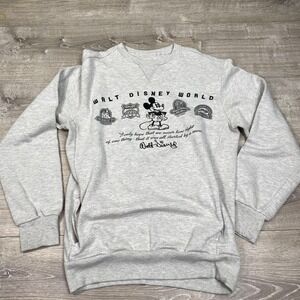 Disney Parks Mickey Mouse Walt Disney World Sweatshirt‎ Mens Small Gray Pockets